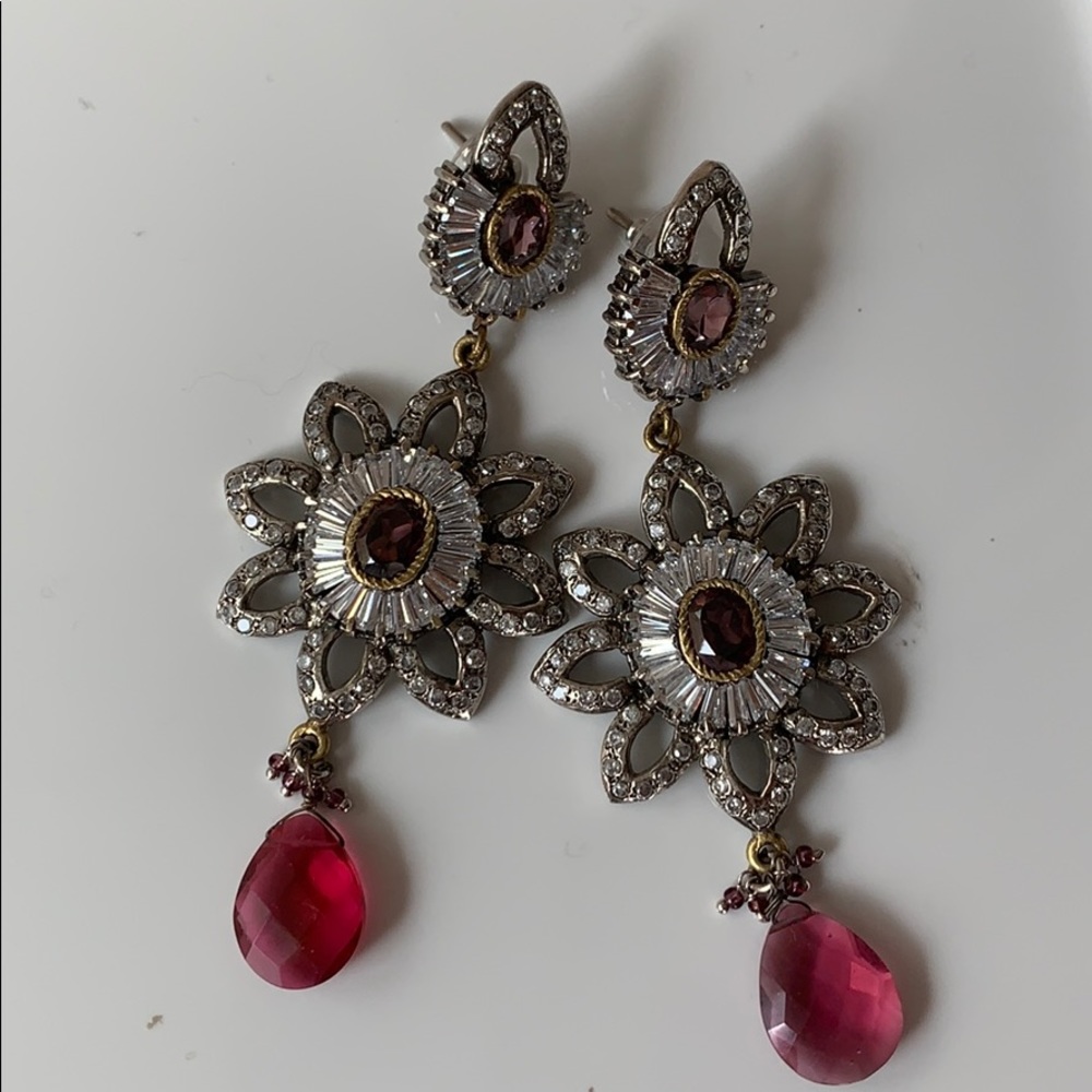Pink long earrings